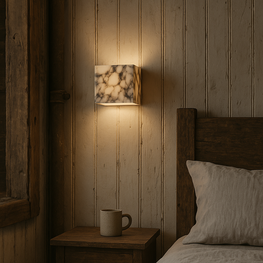 Marmeren Wandlamp Kubus met LED Verlichting – Minimalistisch en Elegant 5