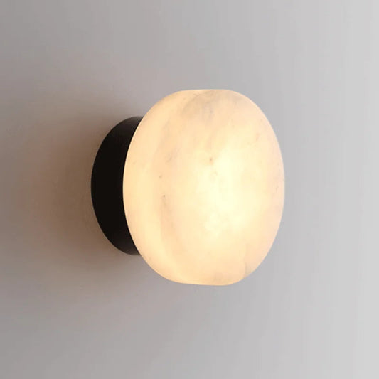 Marmeren Wandlamp met LED Verlichting – Minimalistisch Zwart Muurlamp voor Hal, Slaapkamer en Woonkamer 0
