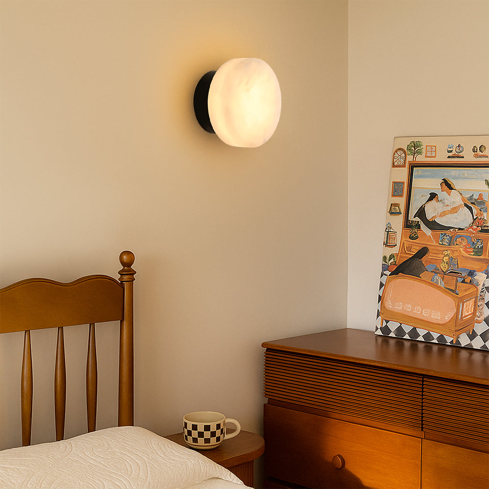 Marmeren Wandlamp met LED Verlichting – Minimalistisch Zwart Muurlamp voor Hal, Slaapkamer en Woonkamer 1