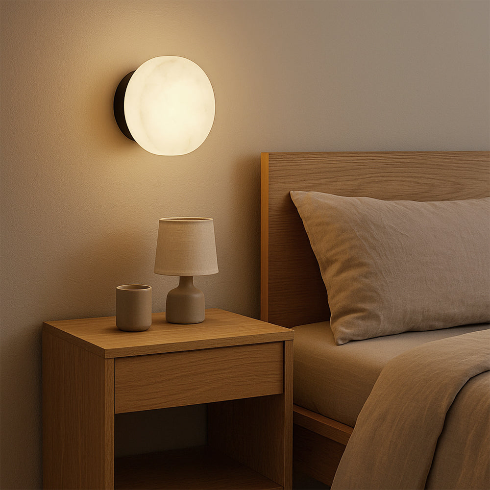 Marmeren Wandlamp met LED Verlichting – Minimalistisch Zwart Muurlamp voor Hal, Slaapkamer en Woonkamer 2