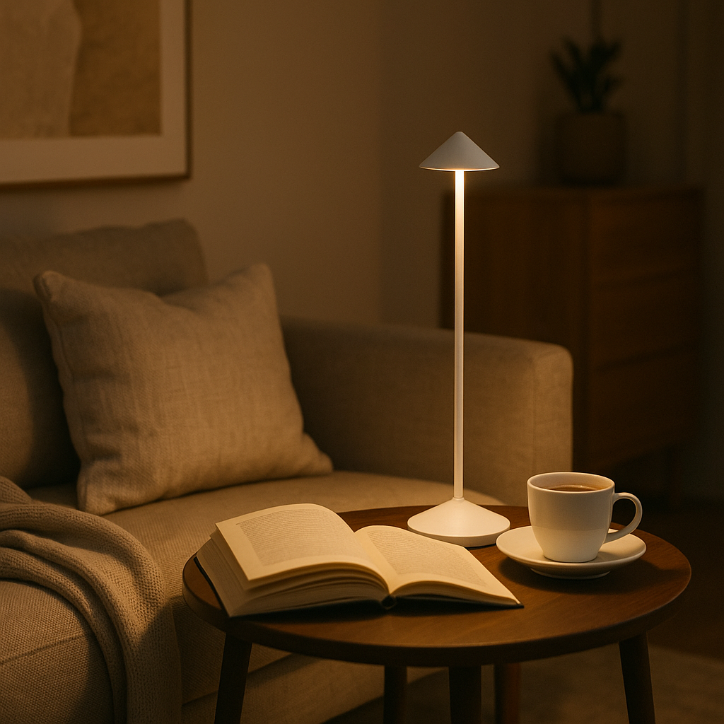 Minimalistische Dimbare Oplaadbare Tafellamp – Draadloze Waterdichte Verlichting voor Binnen en Buiten 6