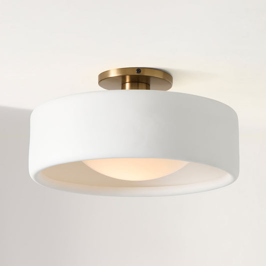 Minimalistische Plafondlamp van Porselein met LED Verlichting – Elegante Plafonniere voor Slaapkamer en Woonkamer 0