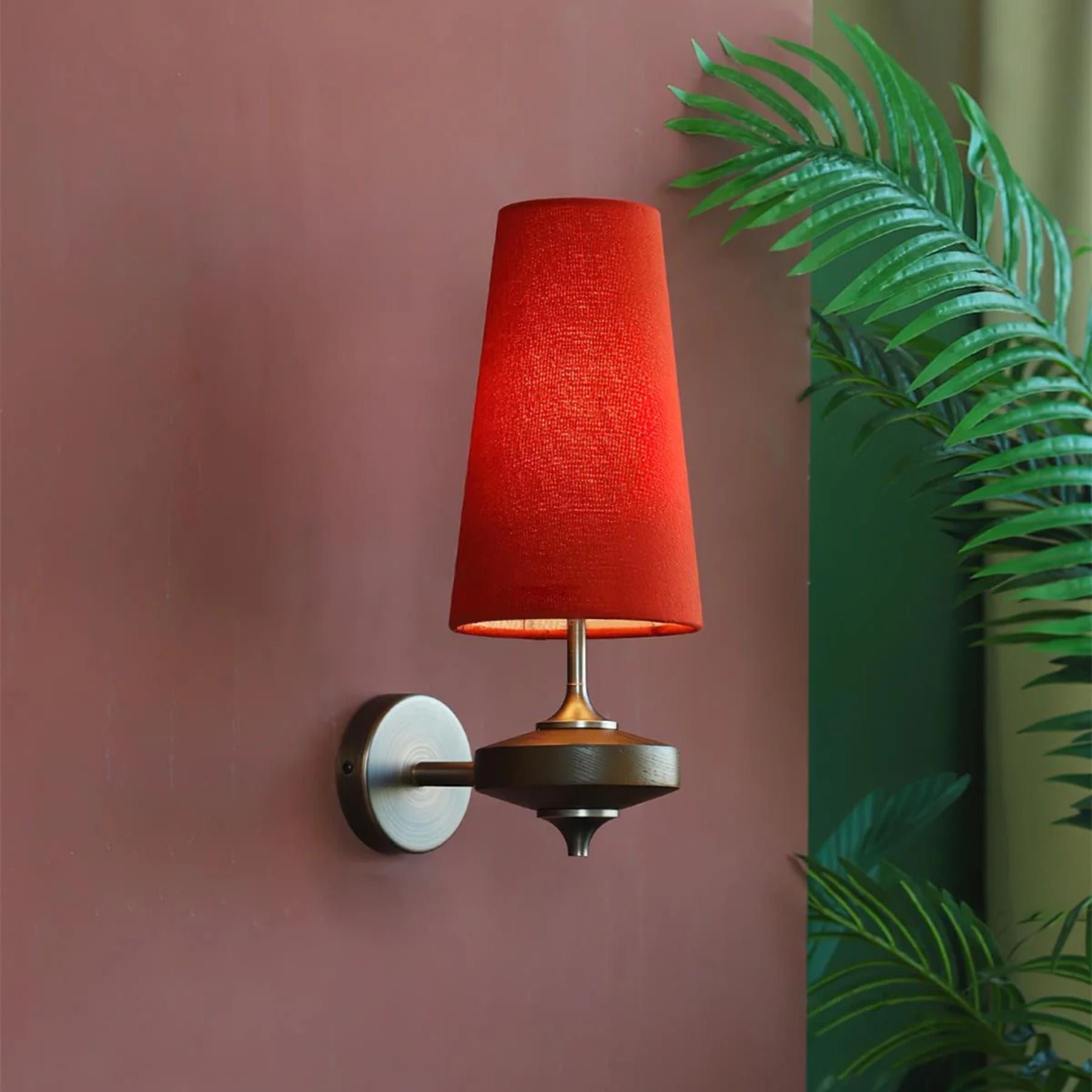 Minimalistische Wandlamp met Stoffen Kap in Groen, Rood of Wit – Sfeervolle Muurlamp voor Binnengebruik 8