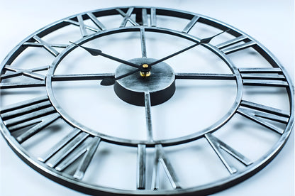 Moderne 3D Wandklok van Metaal met Antieke Stijl – 58 cm Koperkleurig 5