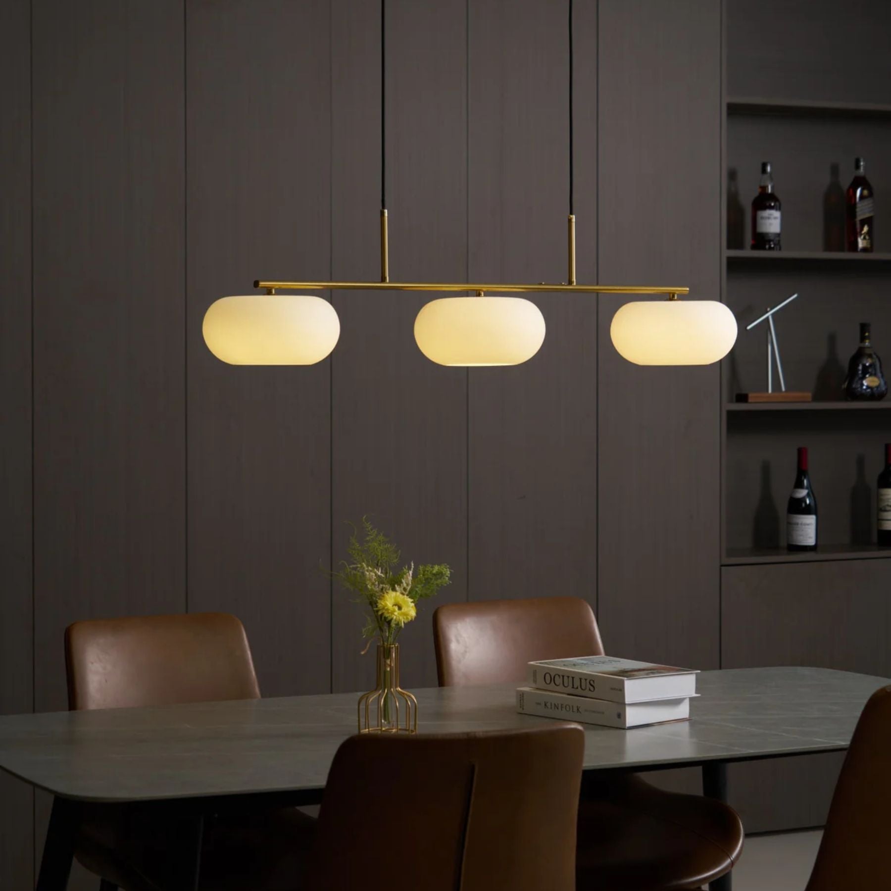 Moderne Driehoekige Hanglamp Gouden Afwerking – Verstelbare Hoogte voor Eettafel en Woonkamer Verlichting 3
