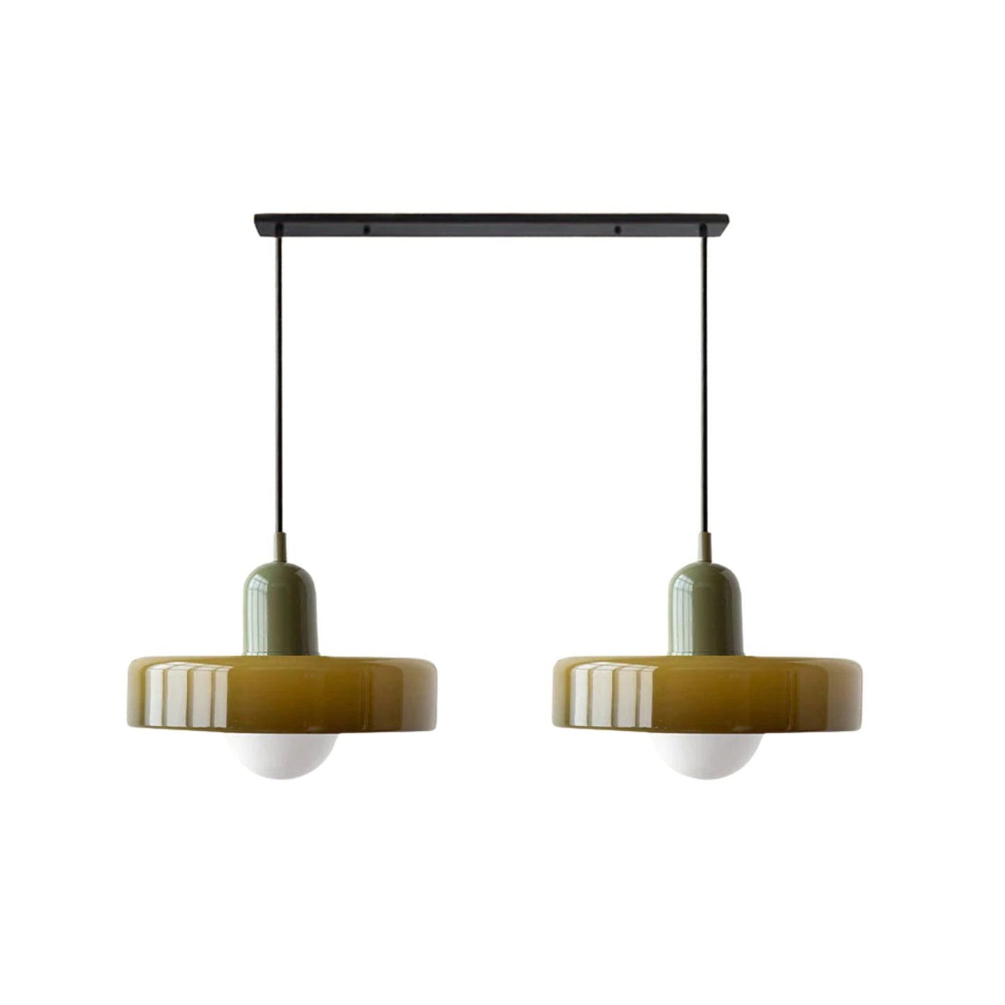 Moderne Dubbele Hanglamp van Glas met G9 Fitting voor Eettafel en Woonkamer - Zwart, 35 cm Diameter, Sfeervolle Verlichting 1