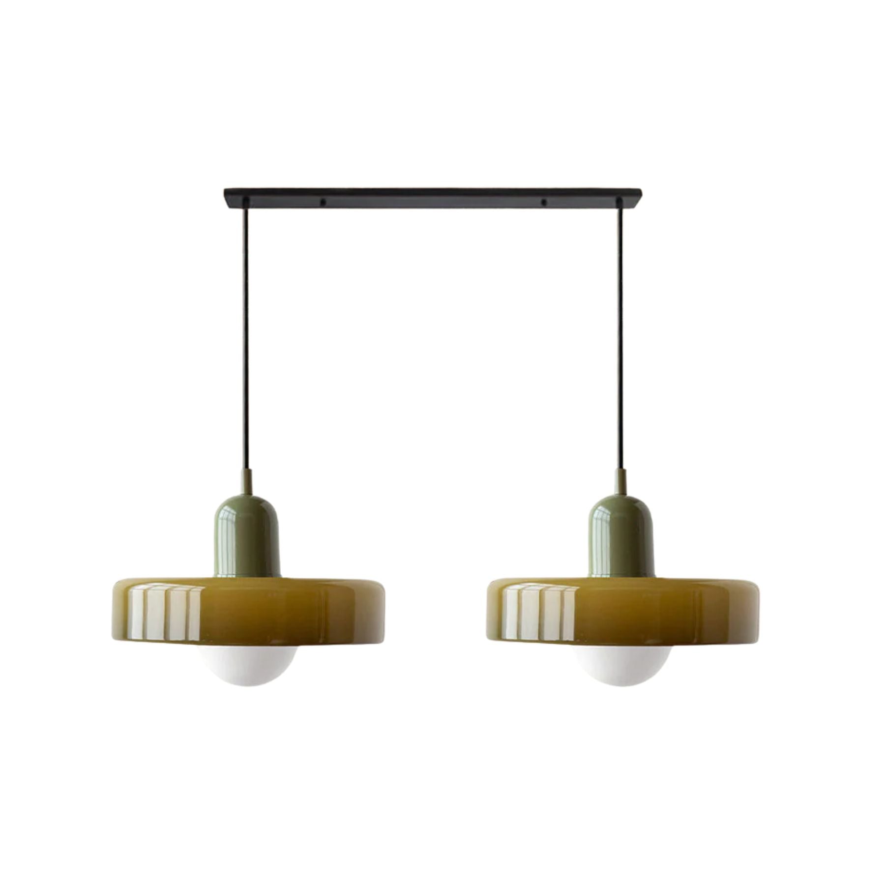 Moderne Dubbele Hanglamp van Glas met G9 Fitting voor Eettafel en Woonkamer - Zwart, 35 cm Diameter, Sfeervolle Verlichting 1
