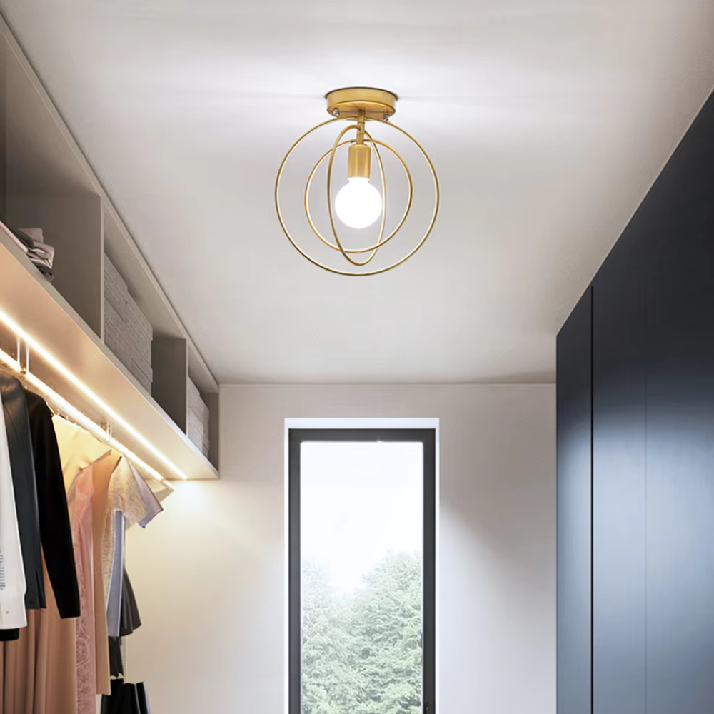 Moderne Gouden Plafondlamp met LED Verlichting – Ringvormige Plafonniere voor Slaapkamer en Gangen 1