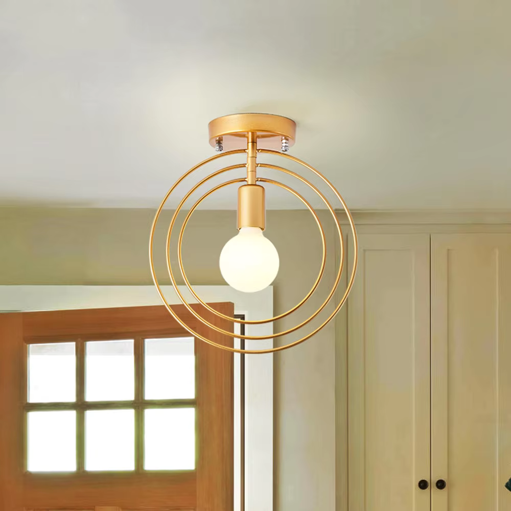 Moderne Gouden Plafondlamp met LED Verlichting – Ringvormige Plafonniere voor Slaapkamer en Gangen 2