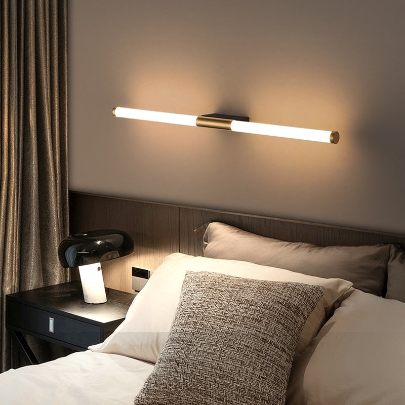 Moderne Goudkleurige Wandlamp LED in Staafvorm voor Slaapkamer en Woonkamer – Minimalistisch Muurlamp Design 0