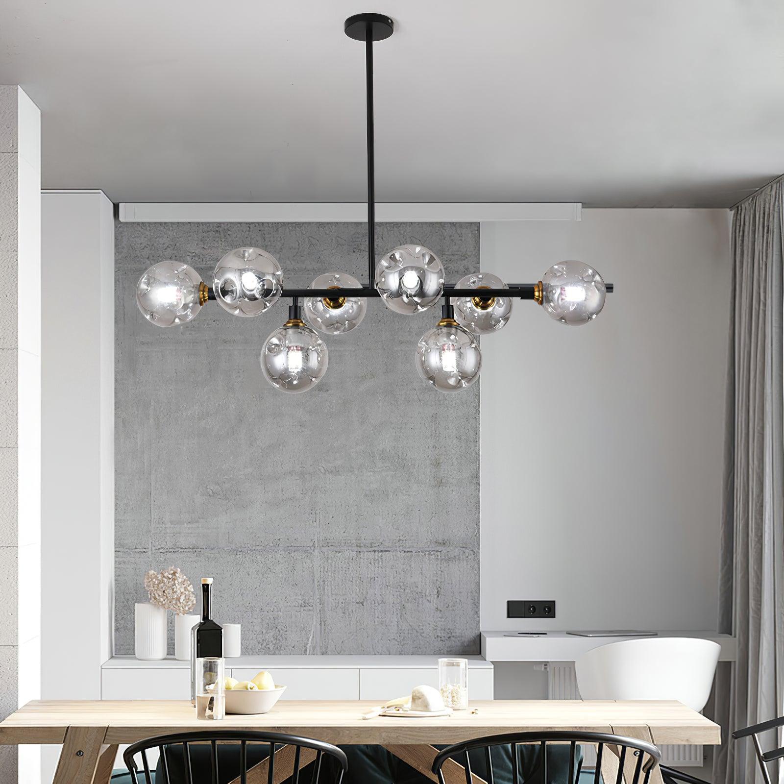Moderne Hanglamp Zwart met Glazen Kappen voor Eettafel en Woonkamer – Stijlvolle Verlichting voor Elke Ruimte 2