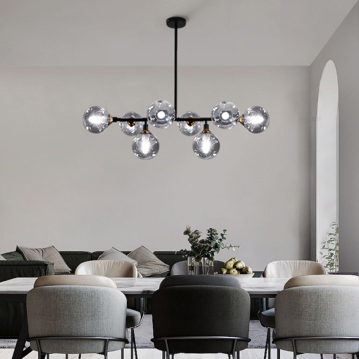 Moderne Hanglamp Zwart met Glazen Kappen voor Eettafel en Woonkamer – Stijlvolle Verlichting voor Elke Ruimte 3