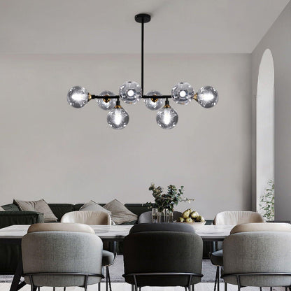 Moderne Hanglamp Zwart met Glazen Kappen voor Eettafel en Woonkamer – Stijlvolle Verlichting voor Elke Ruimte 3