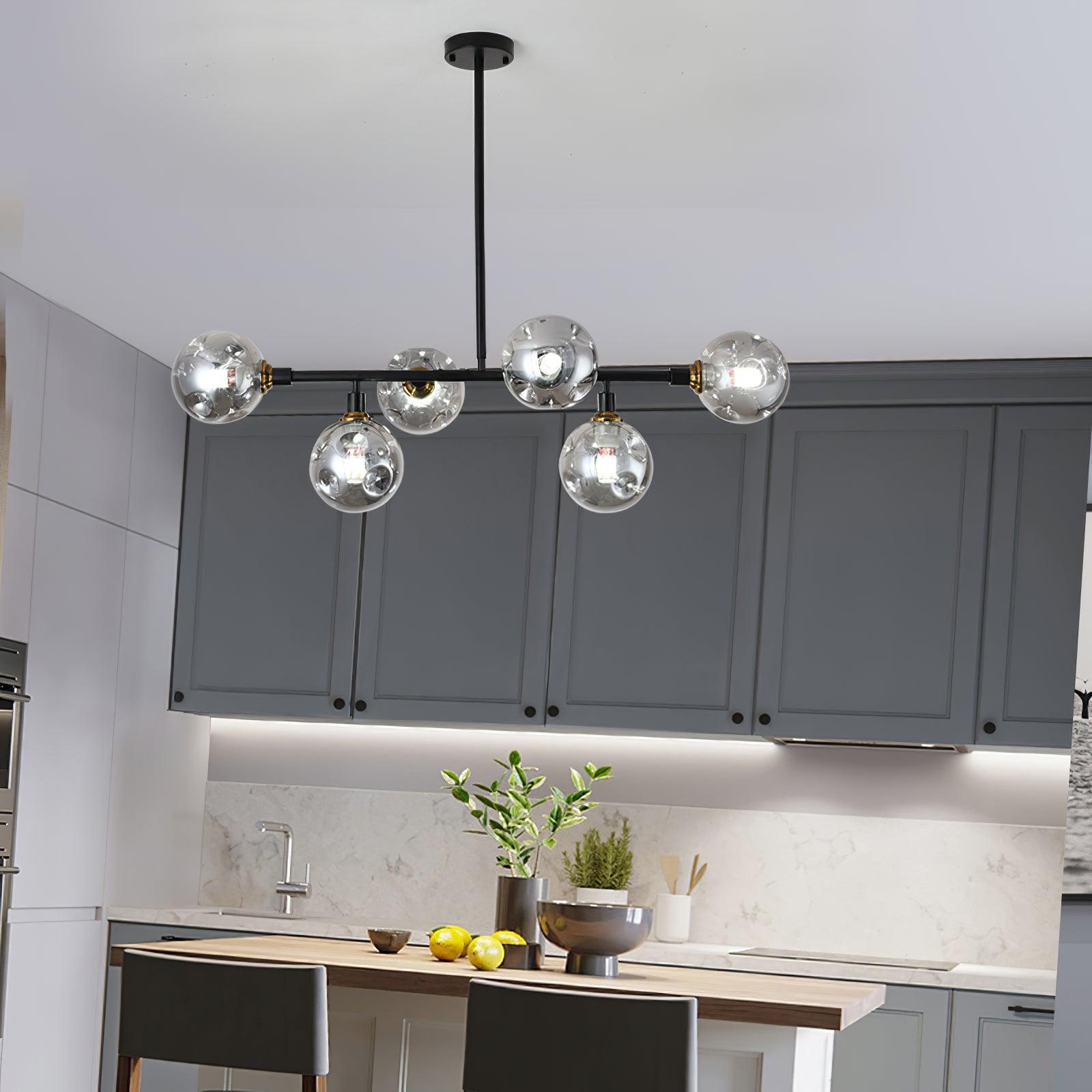 Moderne Hanglamp Zwart met Glazen Kappen voor Eettafel en Woonkamer – Stijlvolle Verlichting voor Elke Ruimte 5