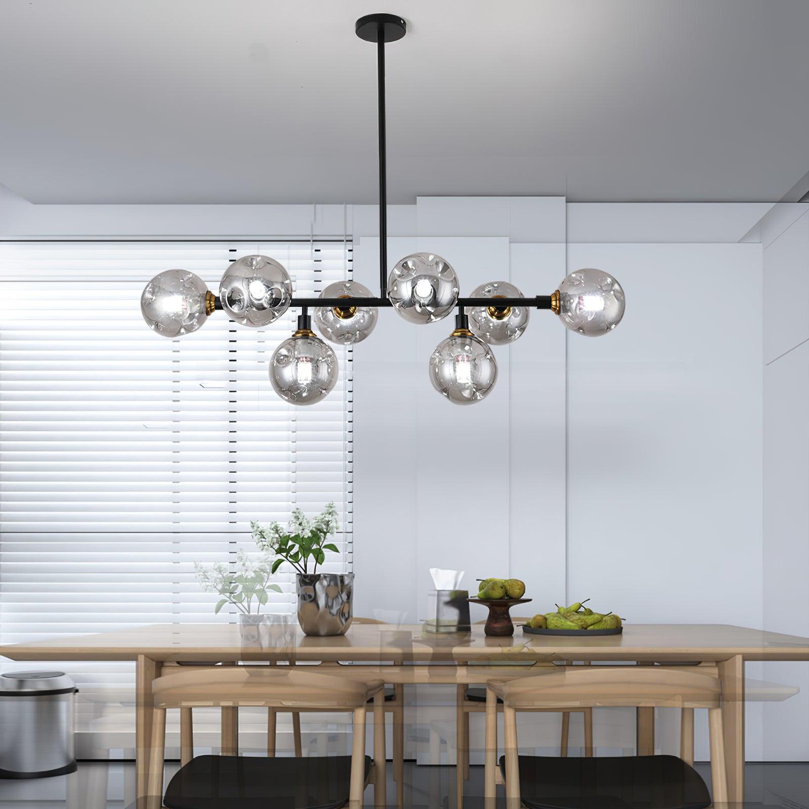 Moderne Hanglamp Zwart met Glazen Kappen voor Eettafel en Woonkamer – Stijlvolle Verlichting voor Elke Ruimte 6