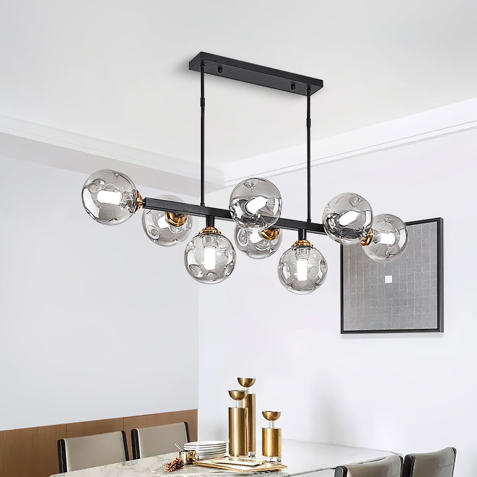 Moderne Hanglamp Zwart met Glazen Kappen voor Eettafel en Woonkamer – Stijlvolle Verlichting voor Elke Ruimte 8