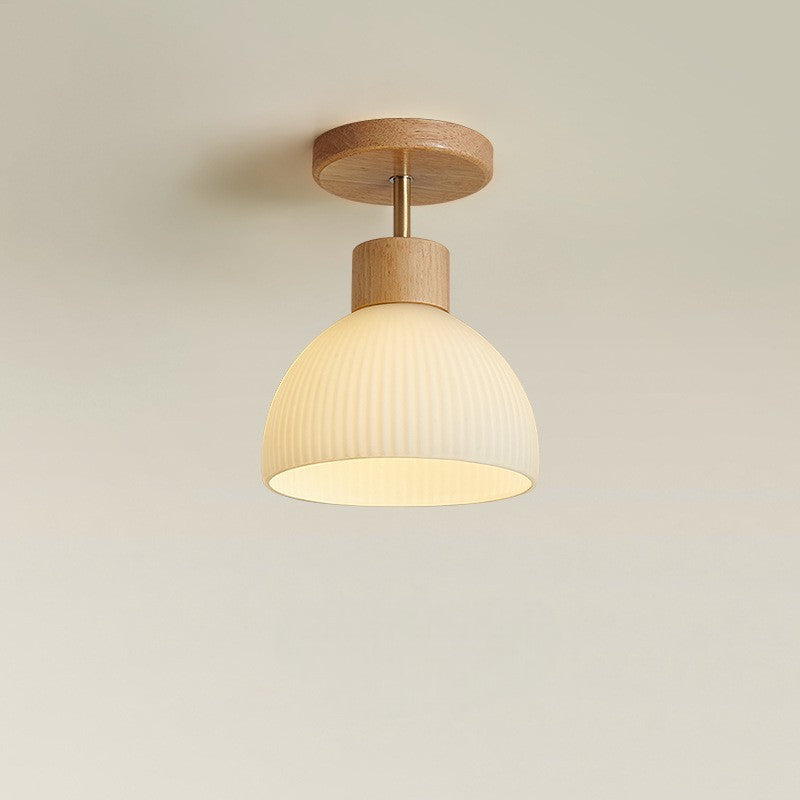 Moderne LED Plafondlamp Ailse van Hout en Glas voor Keuken en Eetkamer – E27 Verlichting 3