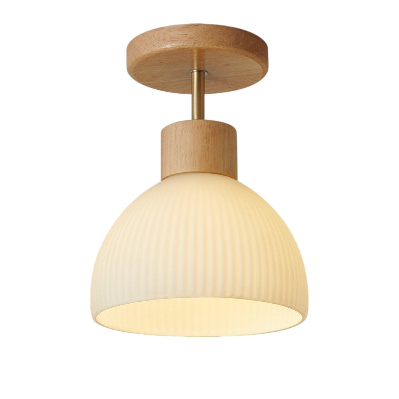 Moderne LED Plafondlamp Ailse van Hout en Glas voor Keuken en Eetkamer – E27 Verlichting 4