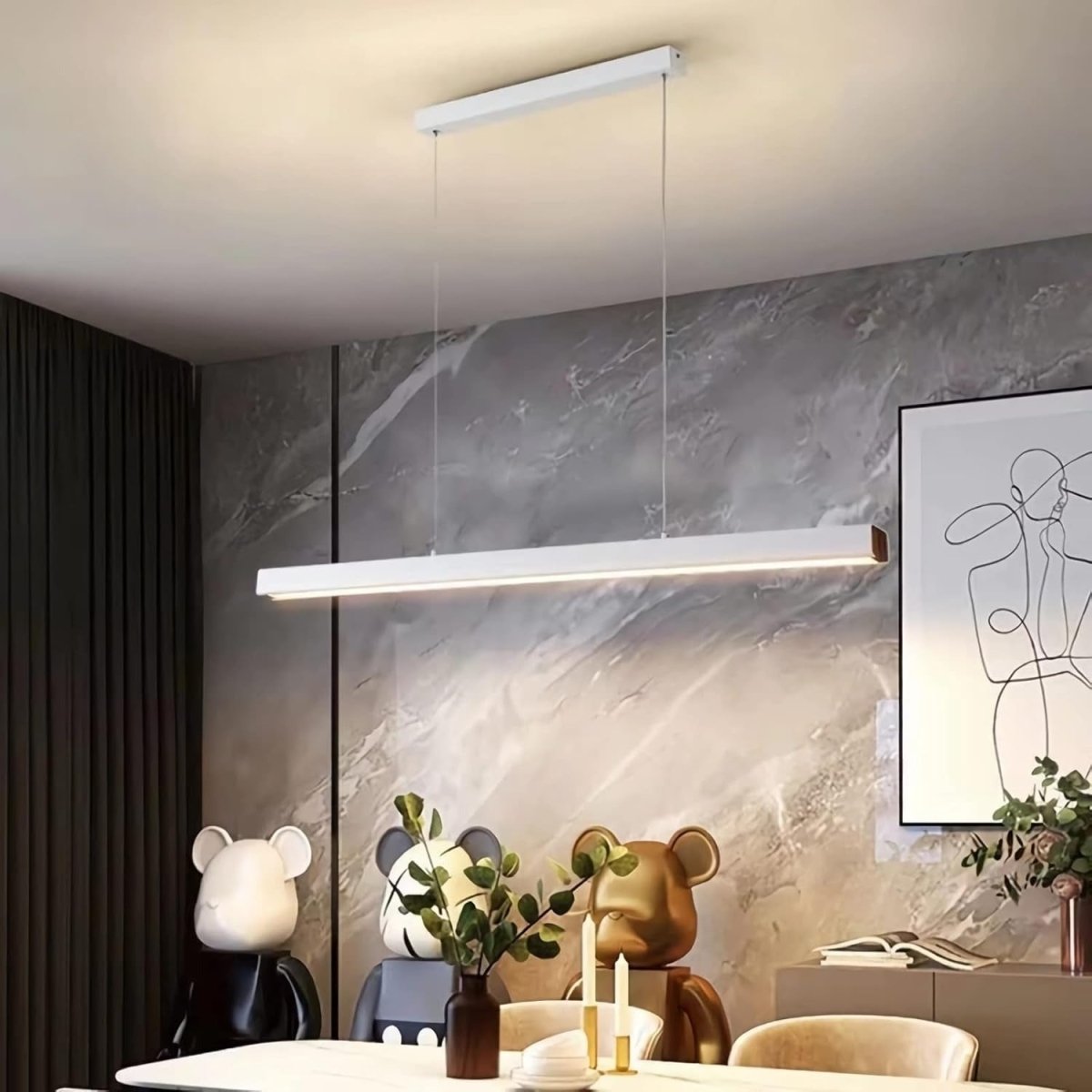 Moderne Linea Hanglamp met Dimbare LED en Geheugenfunctie – Verkrijgbaar in 80, 100 en 120 cm 1