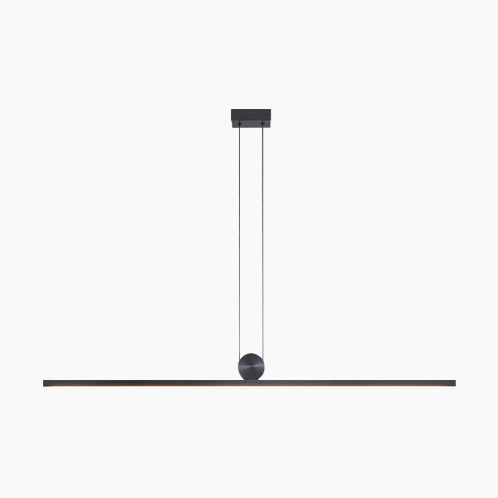 Moderne Lineaire Hanglamp in Zwart Aluminium met Dimbare LED en Instelbare Lichtkleuren 0