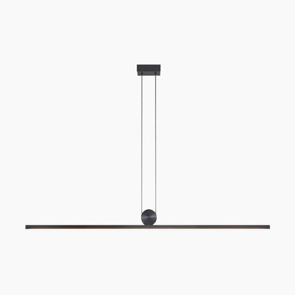 Moderne Lineaire Hanglamp in Zwart Aluminium met Dimbare LED en Instelbare Lichtkleuren 0
