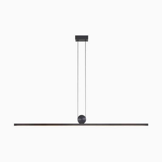 Moderne Lineaire Hanglamp in Zwart Aluminium met Dimbare LED en Instelbare Lichtkleuren 0
