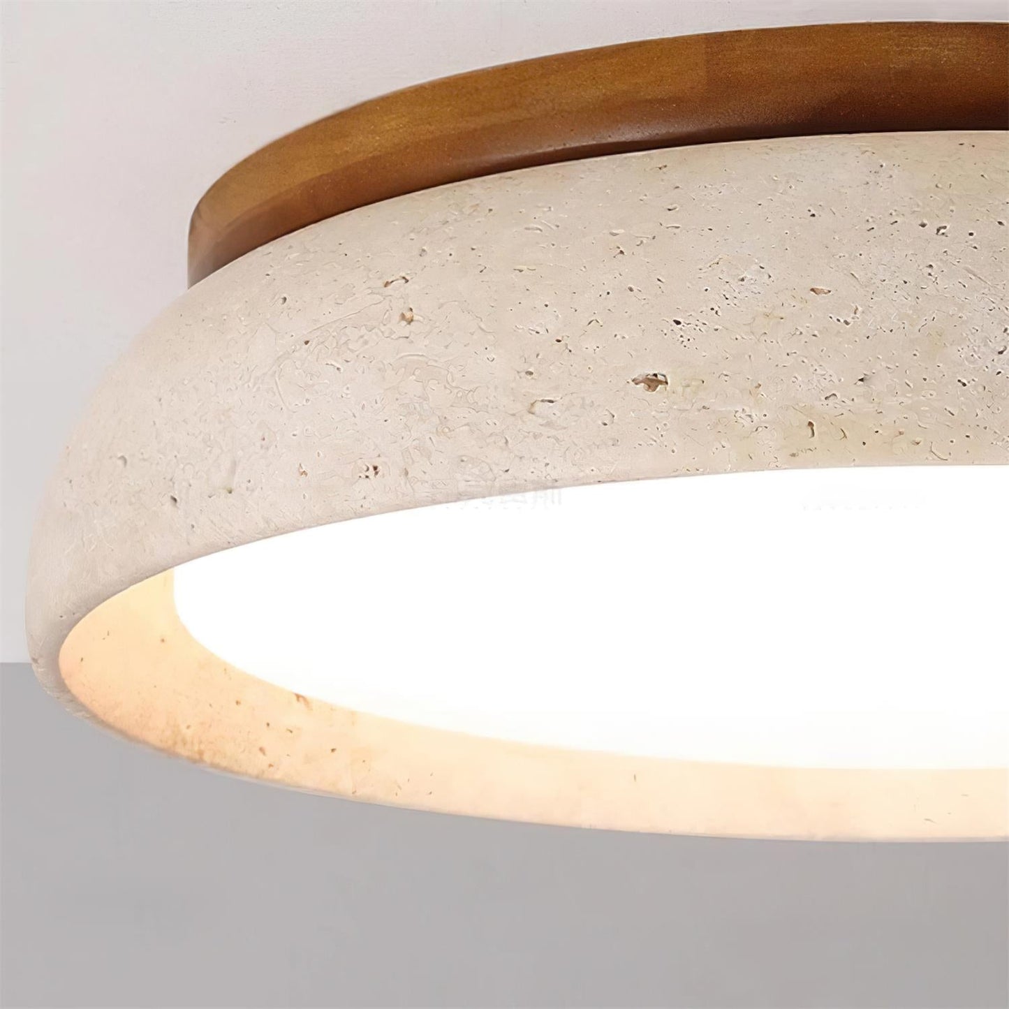 Moderne Plafondlamp van Travertin en Hout met LED Verlichting – Warm Wit Licht 3000K voor Slaapkamer en Woonkamer 8