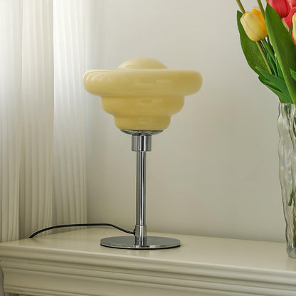 Moderne Tafellamp met Glazen Lampenkap en Metaal – Verkrijgbaar in Wit, Beige, Roze, Blauw, Oranje en Chroom 3