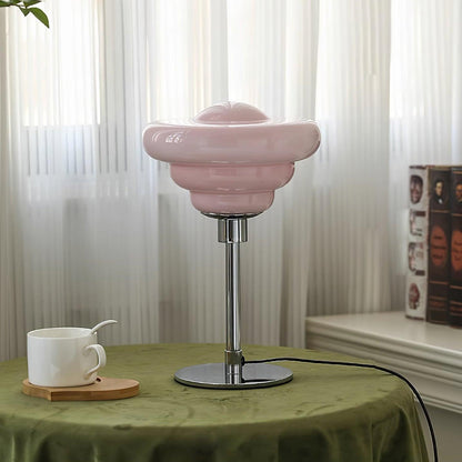 Moderne Tafellamp met Glazen Lampenkap en Metaal – Verkrijgbaar in Wit, Beige, Roze, Blauw, Oranje en Chroom 7