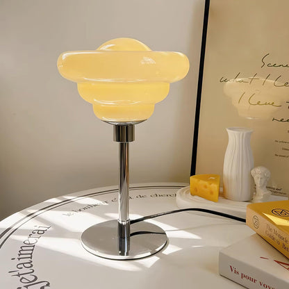 Moderne Tafellamp met Glazen Lampenkap en Metaal – Verkrijgbaar in Wit, Beige, Roze, Blauw, Oranje en Chroom 8