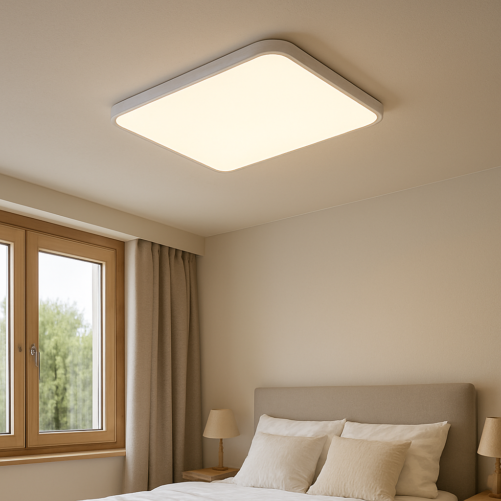 Moderne Vierkante Plafondlamp met LED Verlichting voor Slaapkamer – Dimbaar en Energiezuinig in Wit 0