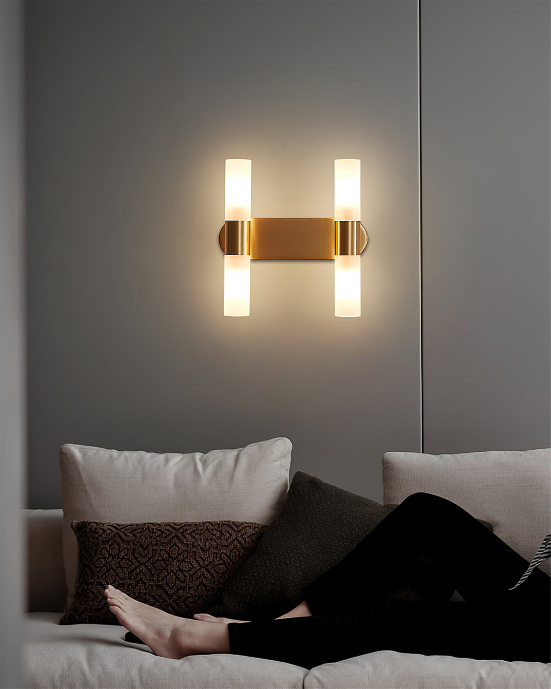 Moderne Wandlamp Goud met Dimbare LED Verlichting en Elegante Glazen Kap voor Binnengebruik 4