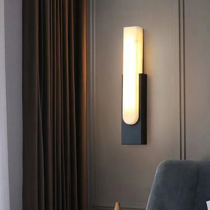 Moderne Wandlamp Goudkleurig met Echt Marmer en LED Verlichting – Minimalistisch Design voor Binnen 1