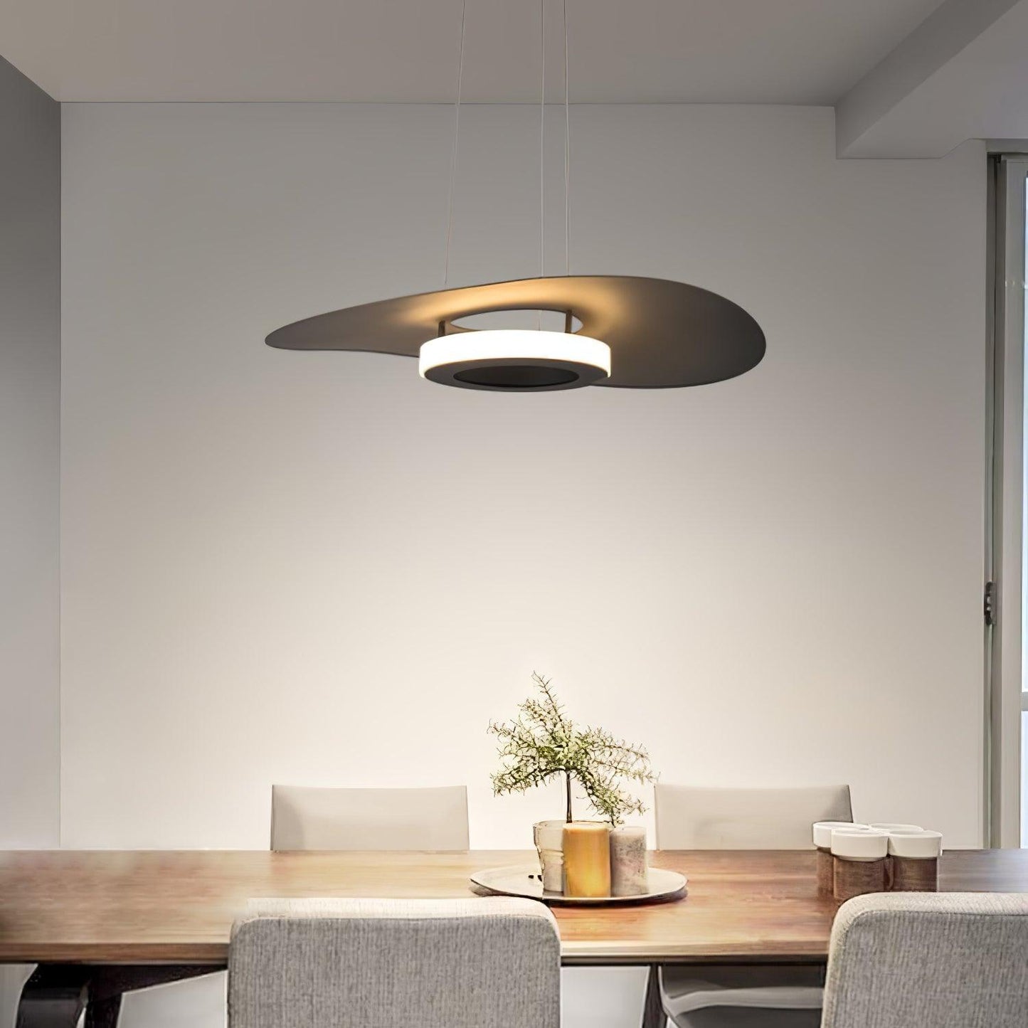 Moderne Zwarte Hanglamp met Verstelbare Hoogte voor Eettafel en Woonkamer – Energiezuinige LED Verlichting in Metaal en Acryl 4