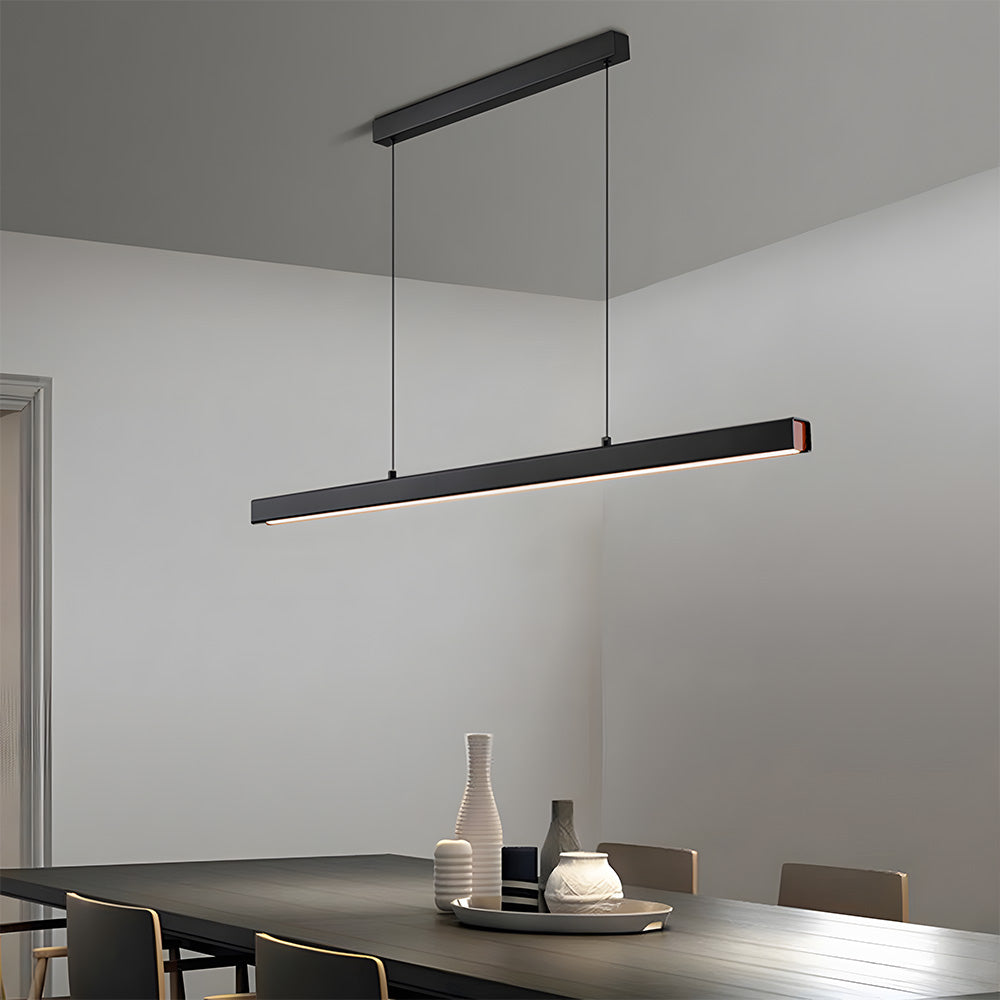 Moderne Zwarte Hanglamp voor Eettafel met Verstelbare Hoogte en LED Verlichting - Industrieel Minimalistisch Design 2