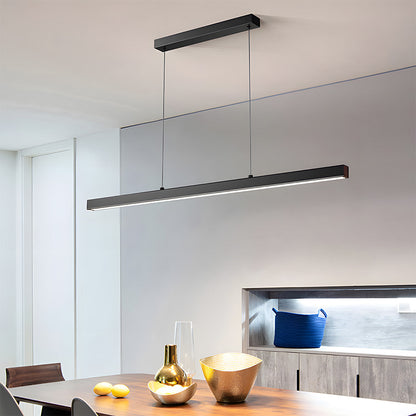 Moderne Zwarte Hanglamp voor Eettafel met Verstelbare Hoogte en LED Verlichting - Industrieel Minimalistisch Design 3