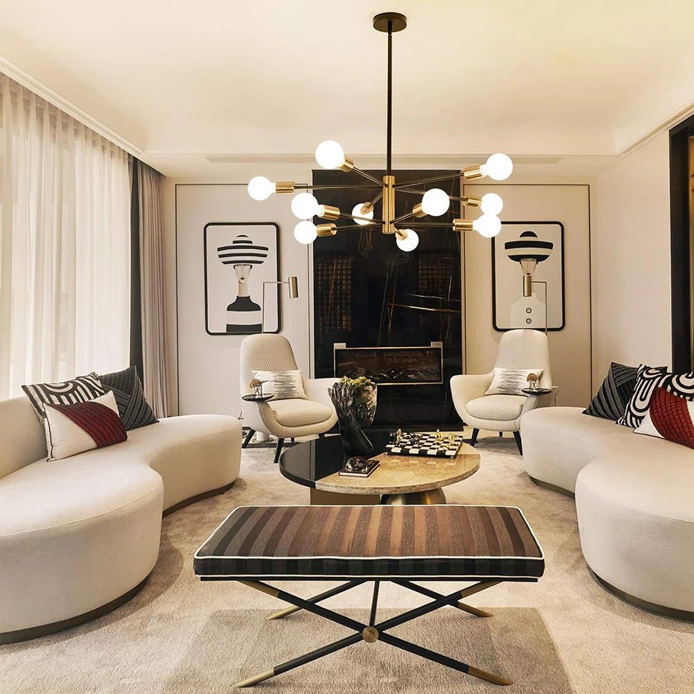 Moderne Zwarte Kroonluchter LED met 4-10 Lichtpunten – Elegante Stijlvolle Verlichting voor Interieur 3