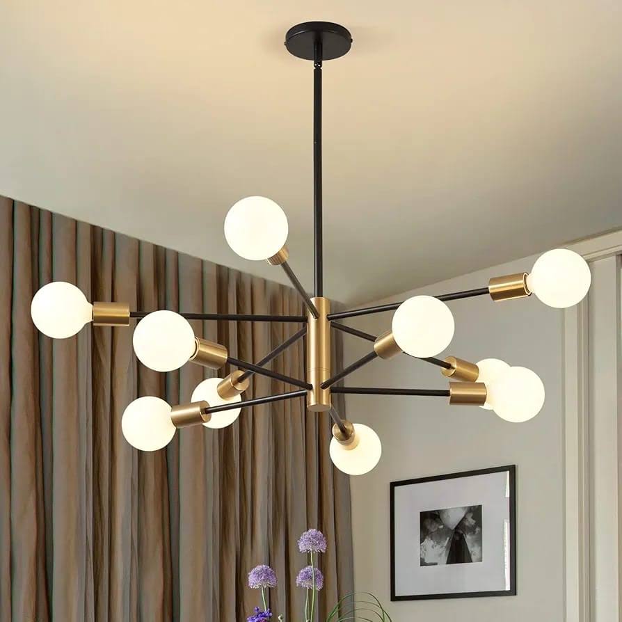 Moderne Zwarte Kroonluchter LED met 4-10 Lichtpunten – Elegante Stijlvolle Verlichting voor Interieur 9