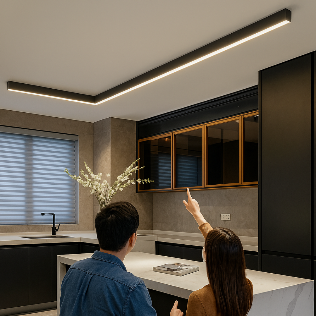 Moderne Zwarte LED Plafondlamp voor Slaapkamer – Energiezuinige Plafonniere met Aluminium Behuizing en Neutraal Wit Licht