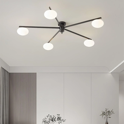 Moderne Zwarte Plafondlamp met LED Verlichting en Minimalistisch Ontwerp – Verkrijgbaar in 3, 5 of 6 Koppen 3