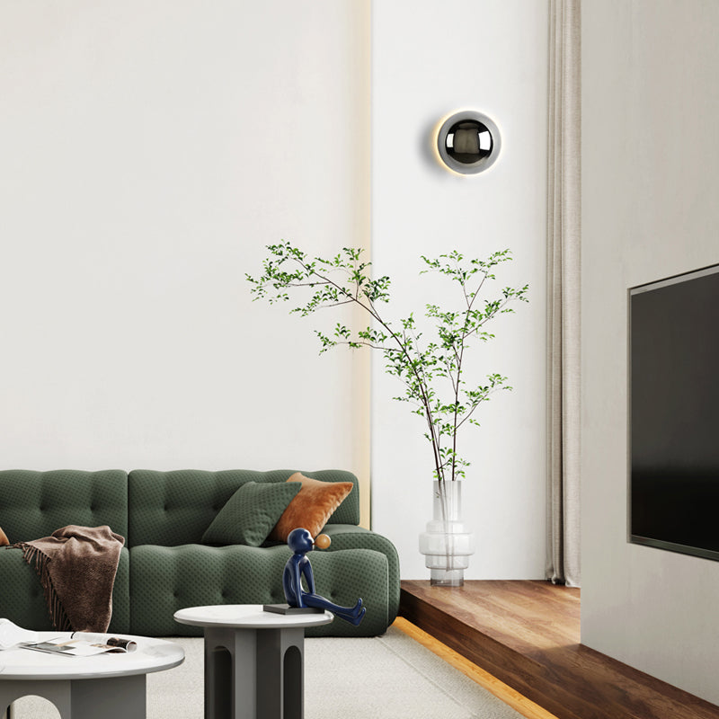 Moderne Zwarte Wandlamp van Ijzer en Glas met LED Verlichting - Minimalistische Muurlamp voor Binnengebruik 6