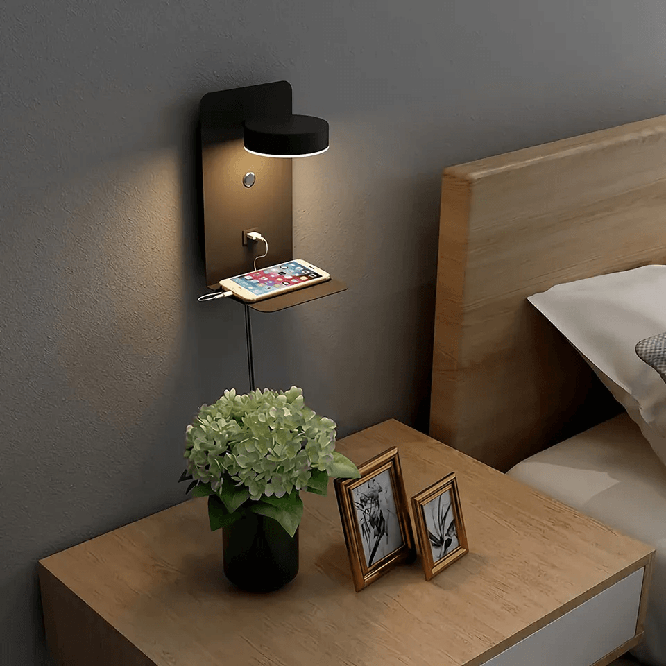 Nachtlamp met 330° Draaibaarheid en USB Oplaadstation – Multifunctioneel Nachtlampje voor Slaapkamer 1