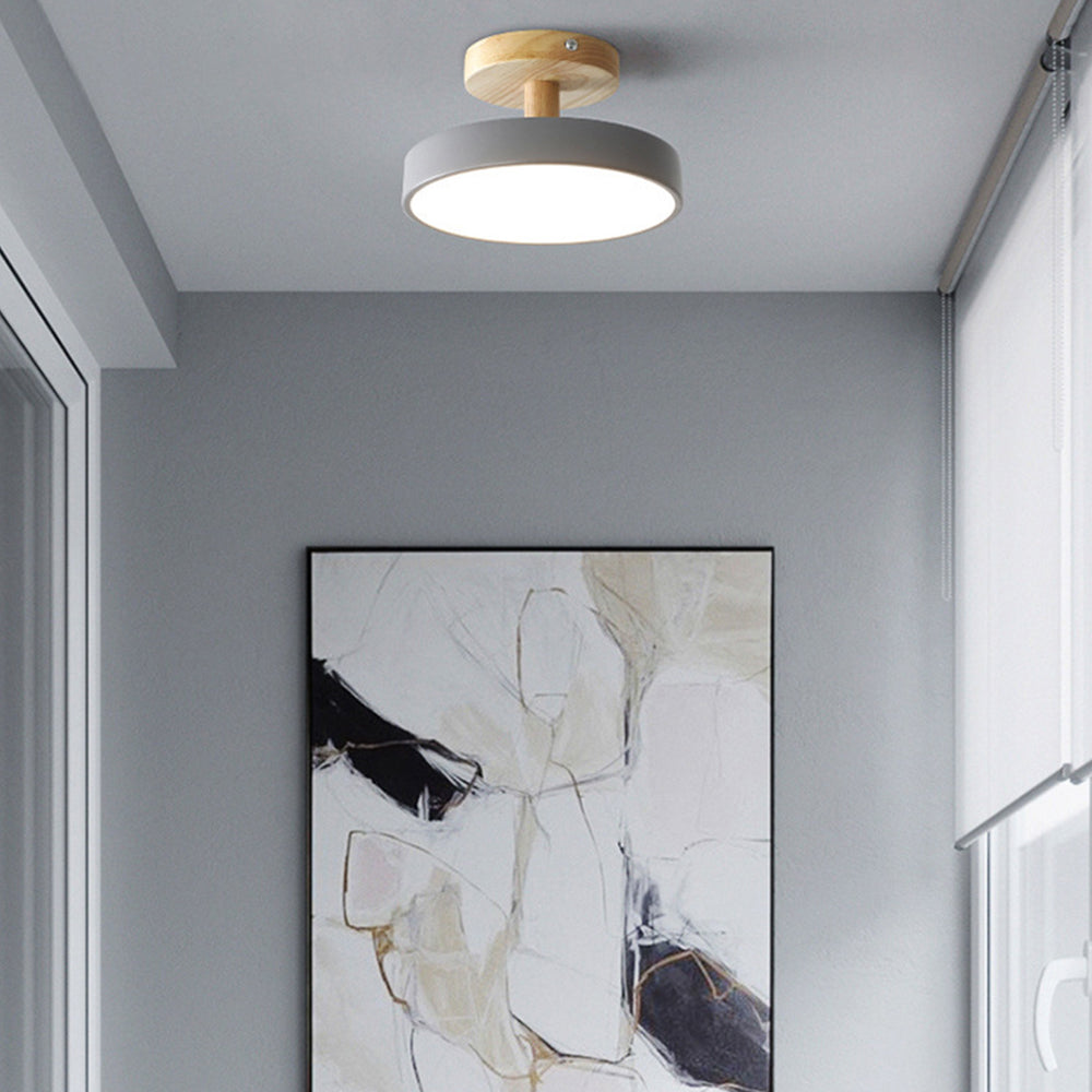 Plafondlamp met Houten Basis en Groene Armatuur – Energiezuinige LED Plafonnière voor Slaapkamer en Kleine Ruimtes 7