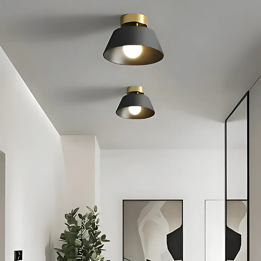 Retro LED Plafondlamp - Energiezuinige Plafonniere voor Woonkamer - Stijlvol Ontwerp met E27 Fitting, 10-15m² Verlichtingsgebied 0