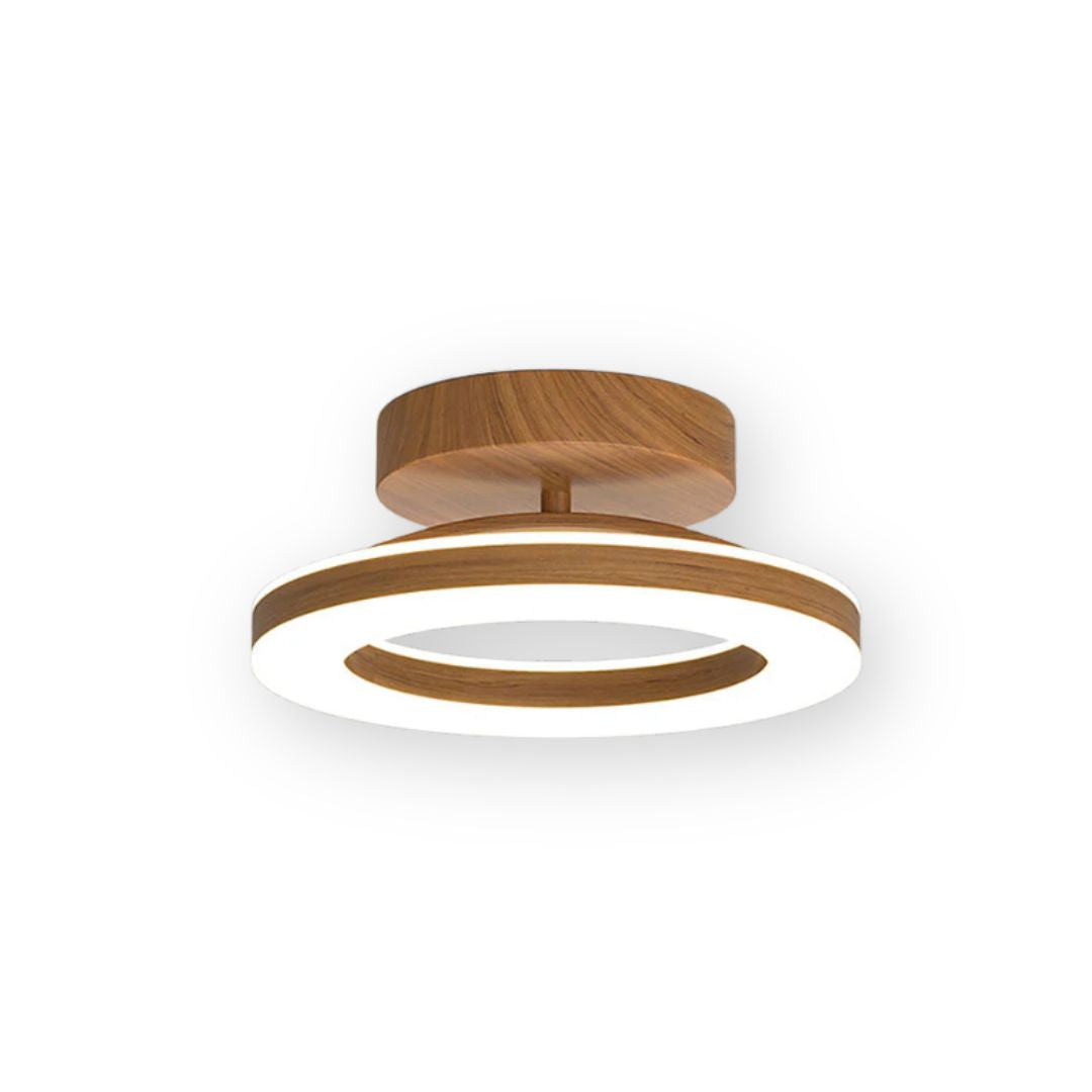 Ringvormige Plafondlamp in Houtkleur – LED Lamp met 12W of 19W Vermogen 1