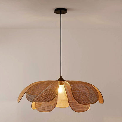 Rotan Hanglamp in Bloemvorm – Elegante Woonkamer en Eetkamer Lamp van Natuurlijk Rotan 12