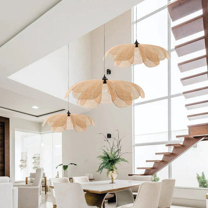 Rotan Hanglamp in Bloemvorm – Elegante Woonkamer en Eetkamer Lamp van Natuurlijk Rotan 5