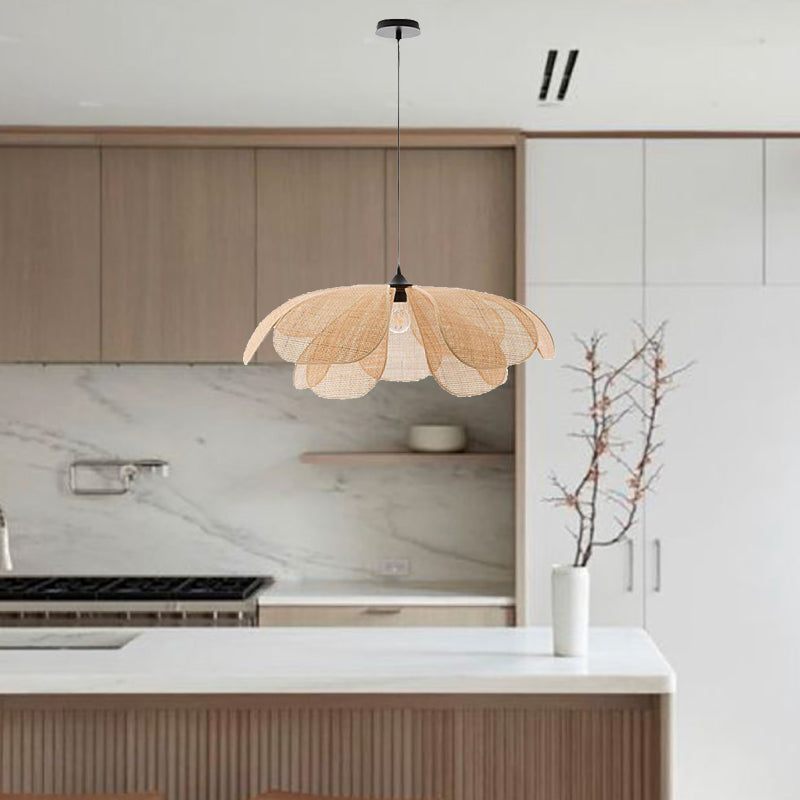 Rotan Hanglamp in Bloemvorm – Elegante Woonkamer en Eetkamer Lamp van Natuurlijk Rotan 6