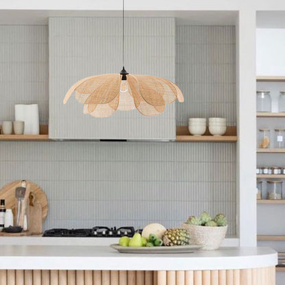 Rotan Hanglamp in Bloemvorm – Elegante Woonkamer en Eetkamer Lamp van Natuurlijk Rotan 7