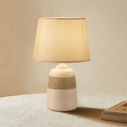 Rustieke Keramische Tafellamp met Henneptouw en E27 Lamphouder – Handgemaakt Design 9